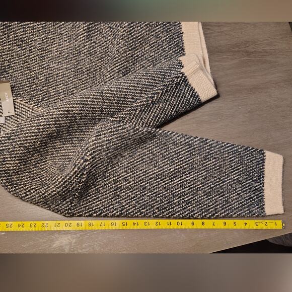 J.Crew Jacquard V-Neck Lady Jacket Cardigan Wool Blend Black/Cream Size Large - Picture 8 of 14